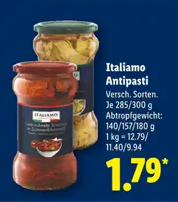 Lidl Italiamo antipasti getrocknete tomaten in sonnenblumenöl Angebot