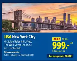 Lidl Select holidays usa new york city Angebot