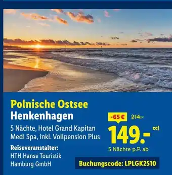 Lidl Hth hanse touristik hamburg gmbh polnische ostsee henkenhagen Angebot