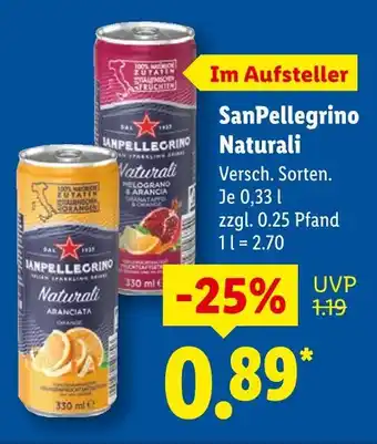 Lidl Sanpellegrino naturali aranciata Angebot