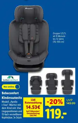 Lidl Bebeconfort kinderautositz apollo i-size Angebot