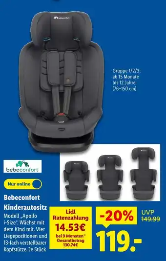 Lidl Bebeconfort kinderautositz apollo i-size Angebot