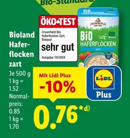 Lidl Crownfield bio haferflocken zart Angebot
