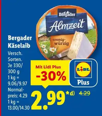 Lidl Bergader käselaib cremig-würzig Angebot
