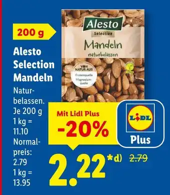 Lidl Alesto selection mandeln naturbelassen Angebot
