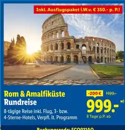 Lidl Rom & amalfiküste rundreise Angebot