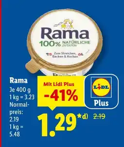 Lidl Rama 100% natürliche zutaten Angebot
