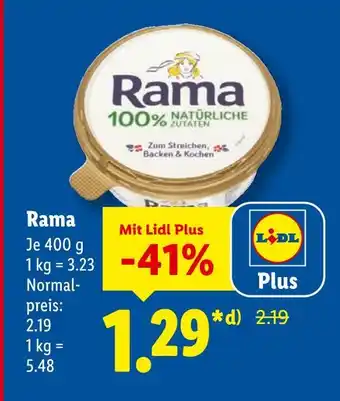Lidl Rama 100% natürliche zutaten Angebot