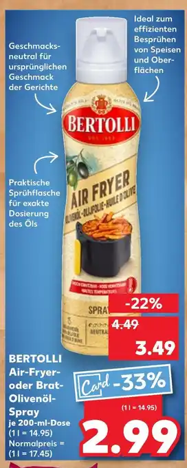 Kaufland Bertolli air-fryer oder brat-olivenöl-spray Angebot