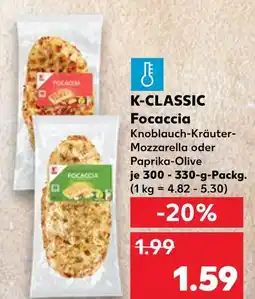 Kaufland K-classic focaccia knoblauch-kräuter-mozzarella Angebot