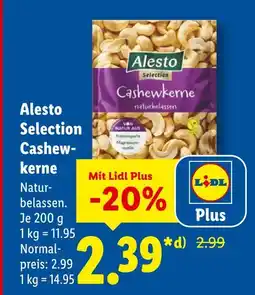 Lidl Alesto selection cashewkerne naturbelassen Angebot