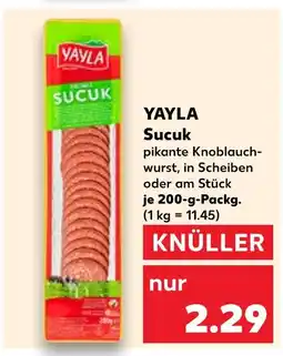 Kaufland Yayla sucuk pikante knoblauchwurst, in scheiben Angebot