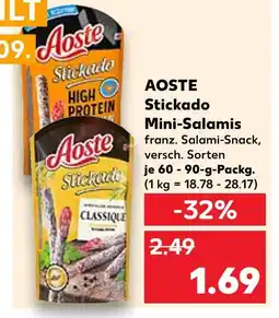 Kaufland Aoste stickado mini-salamis high protein Angebot