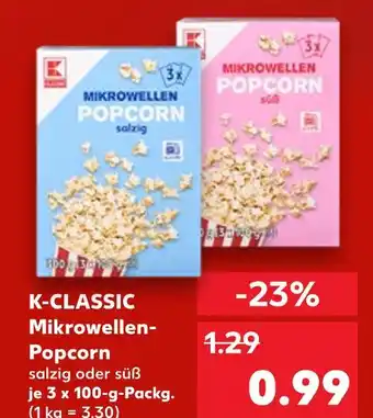 Kaufland K-classic mikrowellen-popcorn salzig Angebot