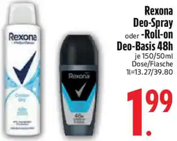 Edeka Rexona Deo-Spray oder Roll-on Deo-Basis 48h Angebot