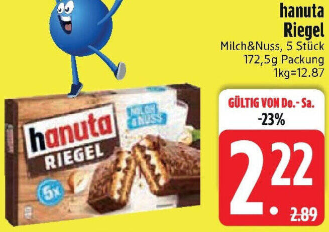 hanuta Riegel 172,5 g Angebot bei Edeka