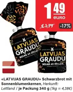 LEDO LATVIJAS GRAUDU Schwarzbrot mit Sonnenblumenkernen Angebot