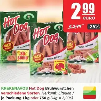 LEDO KREKENAVOS Hot Dog Brühwürstchen Angebot