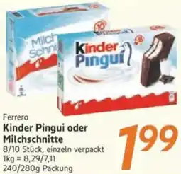 inkoop Ferrero Kinder Pingui oder Milchschnitte Angebot
