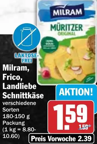 HIT Milram, Frico, Landliebe Schnittkäse Angebot