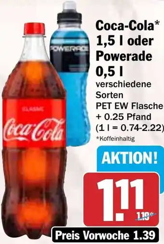 HIT Coca-Cola oder Powerade Angebot
