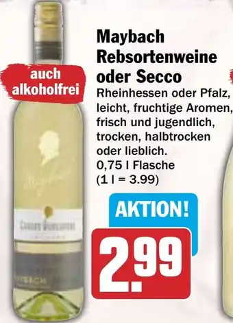 HIT Maybach Rebsortenweine oder Secco Angebot