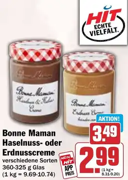 HIT Bonne Maman Haselnuss- oder Erdnusscreme Angebot