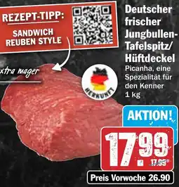 HIT Deutscher frischer Jungbullen- Tafelspitz/Hüftdeckel Angebot