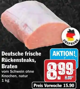 HIT Deutsche frische Rückensteaks, Braten Angebot