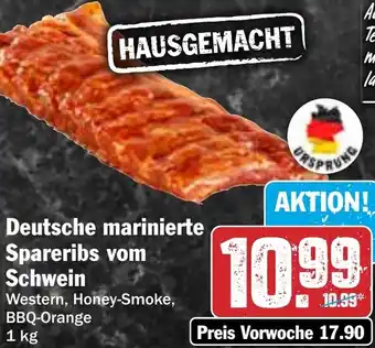 HIT Deutsche marinierte Spareribs vom Schwein Angebot