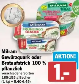 HIT Milram Gewürzquark oder Brotaufstrich 100 % pflanzlich Angebot