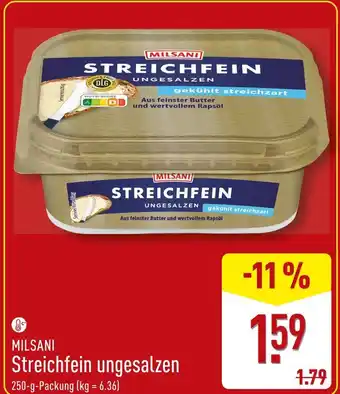 Aldi Nord Milsani streichfein ungesalzen Angebot