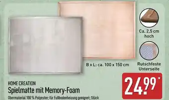 Aldi Nord Home creation spielmatte mit memory-foam Angebot