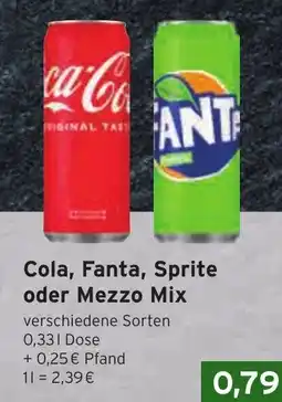 CAP Markt Cola, Fanta, Sprite oder Mezzo Mix Angebot