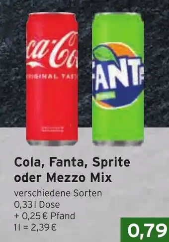 CAP Markt Cola, Fanta, Sprite oder Mezzo Mix Angebot
