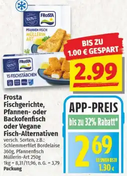 NP Discount Frosta Fischgerichte, Pfannen- oder Backofenfisch oder Vegane Fisch-Alternativen Angebot