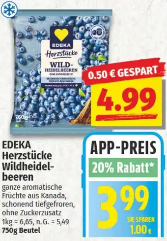 NP Discount EDEKA Herzstücke Wildheidelbeeren Angebot