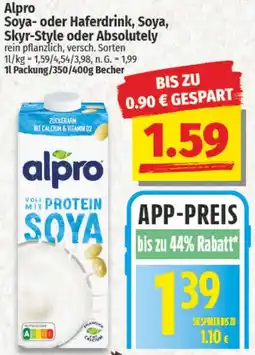 NP Discount Alpro Soya- oder Haferdrink, Soya, Skyr-Style oder Absolutely Angebot