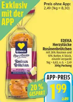 NP Discount EDEKA Herzstücke Rosinenbrötchen Angebot