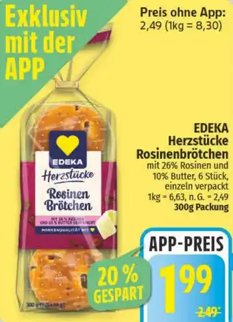 NP Discount EDEKA Herzstücke Rosinenbrötchen Angebot
