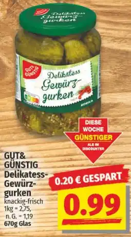 NP Discount GUT& GÜNSTIG Delikatess Gewürzgurken Angebot