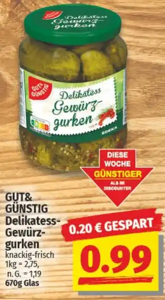 NP Discount GUT& GÜNSTIG Delikatess Gewürzgurken Angebot