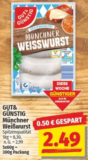 NP Discount GUT& GÜNSTIG Münchner Weißwurst Angebot