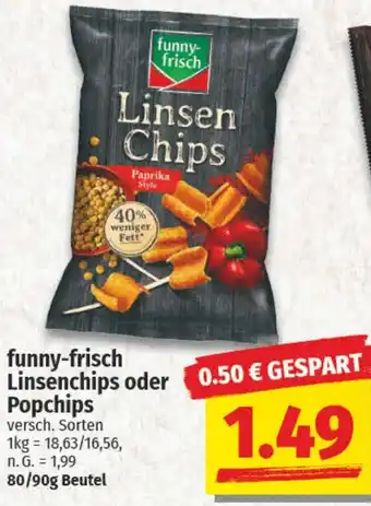 NP Discount funny-frisch Linsenchips oder Popchips Angebot