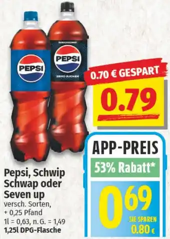 NP Discount Pepsi, Schwip Schwap oder Seven up Angebot
