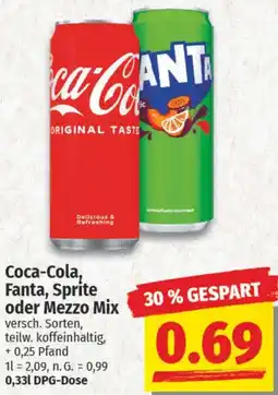 NP Discount Coca-Cola, Fanta, Sprite oder Mezzo Mix Angebot