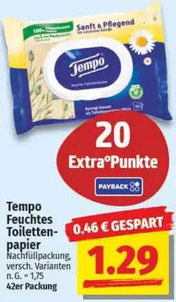 NP Discount Tempo Feuchtes Toilettenpapier Angebot