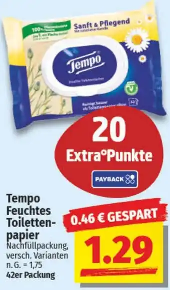 NP Discount Tempo Feuchtes Toilettenpapier Angebot