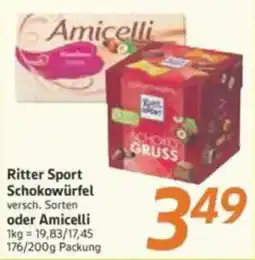 inkoop Ritter Sport Schokowürfel oder Amicelli Angebot