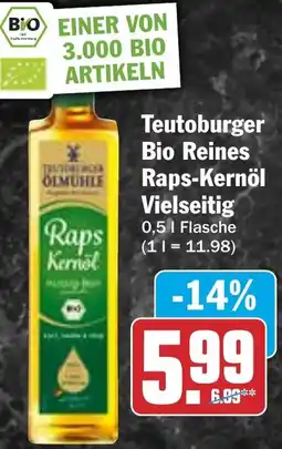HIT Teutoburger Bio Reines Raps-Kernöl Vielseitig Angebot